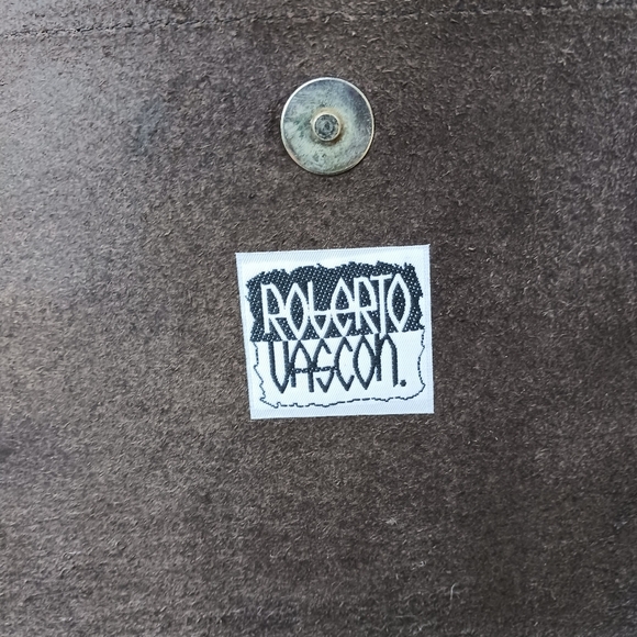 Roberto Vascon Womens Leather Crossbody Red/Gold Plaid Purse Vintage - Picture 3 of 10